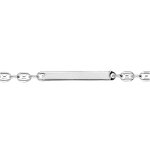 Gourmette junior en argent rhodi plaque maille grain de caf plaque droite longueur 17cm rglable 15cmet ...