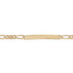 Gourmette en plaqué or maille figaro 1 + 3 largeur 4mm et longueur 18cm Gourmette en plaqué or maille figaro 1 + 3 largeur 4mm et longueur 18cm