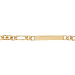 Gourmette en plaqu or maille figaro 1 + 3 largeur 6mm et longueur 18, 5cm