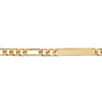 Gourmette en plaqu or maille figaro 1 + 3 largeur 8mm et longueur 21cm
