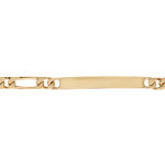 Gourmette en plaqué or maille figaro 1 + 1 largeur 6mm et longueur 18, 5cm Gourmette en plaqué or maille figaro 1 + 1 largeur 6mm et longueur 18, 5cm