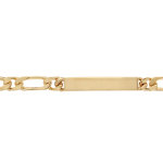 Gourmette en plaqu or maille figaro 1 + 1 largeur 8mm et longueur 21cm