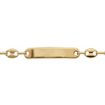 Gourmette en plaqu or maille grains de caf largeur 6mm et longueur 18cm
