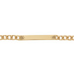Gourmette en plaqu or maille serre avec diamantage toil dans 2 angles - largeur 4mm et longueur 18cm ...