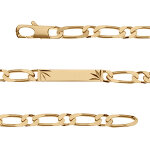 Gourmette en vermeil maille 1 + 1 6m diamantée etoile - 18cm Gourmette en vermeil maille 1 + 1 6m diamantée etoile - 18cm