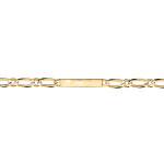 Gourmette en vermeil maille figaro 1 + 1 hawai 6mm - 18cm
