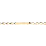 Gourmette en vermeil plaque droite maille grain de caf - 17cm