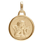 M�daille en vermeil ronde avec ange