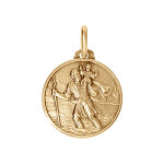 Mdaille en vermeil saint - christophe 21mm satine