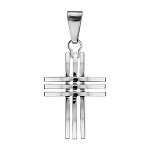 Pendentif en acier croix chrétienne en 6 barres Pendentif en acier croix chrétienne en 6 barres