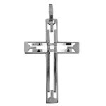 Pendentif en acier croix stylisée ajourée Pendentif en acier croix stylisée ajourée