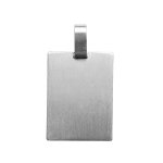 Pendentif en acier satin plaque g. i. rectangulaire - dimensions 19mm x 26mm