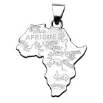Pendentif afrique en argent rhodié - grand modèle - stock b Pendentif afrique en argent rhodié - grand modèle - stock b