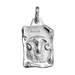 Pendentif en argent brillant parchemin zodiaque blier