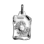 Pendentif en argent brillant parchemin zodiaque cancer