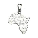 Pendentif en argent carte d'afrique petit modle