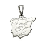 Pendentif en argent carte d'espagne