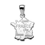Pendentif en argent carte de france