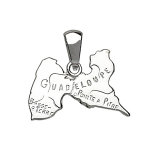 Pendentif en argent carte de guadeloupe