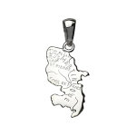 Pendentif en argent carte de la martinique