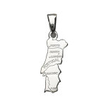 Pendentif en argent carte du portugal petit modle