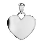 Pendentif en argent coeur arrondi à graver grand modèle - plaque prestige Pendentif en argent coeur arrondi à graver grand modèle - plaque prestige