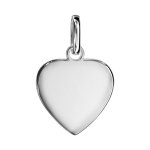 Pendentif en argent coeur simple  graver petit modle - plaque prestige