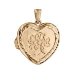 Pendentif en argent et dorure jaune cassolette coeur avec arbre de vie grav sur le dessus - dimension ...