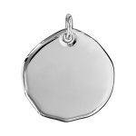 Pendentif en argent galet à graver grand modèle - plaque prestige Pendentif en argent galet à graver grand modèle - plaque prestige
