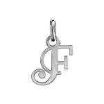 Pendentif en argent lettre f en lettrine anglaise stylise