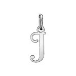 Pendentif en argent lettre j en lettrine anglaise stylise