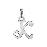 Pendentif en argent lettre k en lettrine anglaise stylise