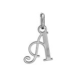 Pendentif en argent lettre a en lettrine anglaise stylise