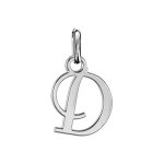 Pendentif en argent lettre d en lettrine anglaise stylise