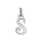 Pendentif en argent lettre s en lettrine anglaise stylis�e