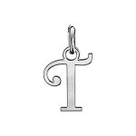 Pendentif en argent lettre t en lettrine anglaise stylis�e