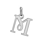 Pendentif en argent lettre m en lettrine anglaise stylise