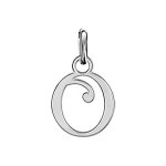 Pendentif en argent lettre o en lettrine anglaise stylise