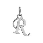 Pendentif en argent lettre r en lettrine anglaise stylis�e