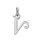 Pendentif en argent lettre v en lettrine anglaise stylis�e
