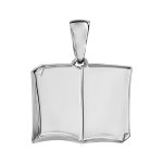 Pendentif en argent livre ouvert à graver grand modèle - plaque prestige Pendentif en argent livre ouvert à graver grand modèle - plaque prestige