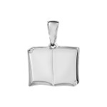 Pendentif en argent livre ouvert à graver petit modèle - plaque prestige Pendentif en argent livre ouvert à graver petit modèle - plaque prestige