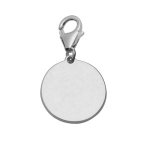 Pendentif en argent mdaille  graver sur mousqueton - plaque fine