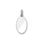 Pendentif en argent ovale petit modle 28mm x 16mm - plaque fine