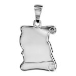 Pendentif en argent parchemin  graver grand modle - plaque prestige