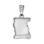 Pendentif en argent parchemin  graver moyen modle - plaque prestige