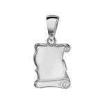 Pendentif en argent parchemin  graver petit modle - plaque prestige