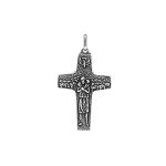 Pendentif en argent patin brillant croix bon pasteur 35x24mm