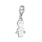 Pendentif en argent petit garon sur mousqueton