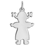 Pendentif en argent petite fille  graver